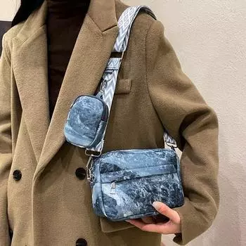 Персонализированная студенческая сумка через плечо, окрашенная в галстук сумочка из полиуретана, модная и универсальная пуленепробиваемая молодежная групповая сумка