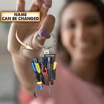 Персонализированная сумка для инструментов электрика Подвеска Сумка для инструментов электрика Сумка для инструментов электрика Брелок для ключей унисекс B