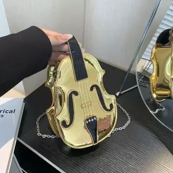 Персонализированная сумка для скрипки 2024 года, новая сумка-мессенджер Mori soft girl с цепочкой на одно плечо и лазерной застежкой под мышкой чёрный