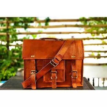 Персонализированная сумка-мессенджер из натуральной кожи, сумка для ноутбука, сумка через плечо, подарок для мужчин, офисная сумка, рабочий портфель, большая сумка, деревенская сумка 11 x 15 x 5 in