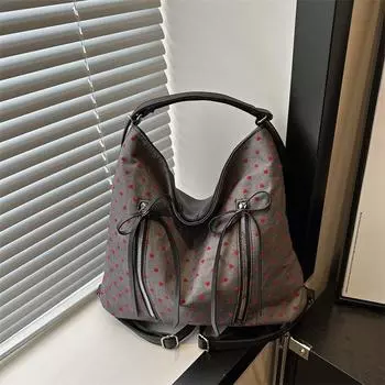 Персонализированная сумка с двойной спинкой, большая вместимость для женщин, повседневная сумка через плечо, текстура, новая простая сумка для поездок на работу