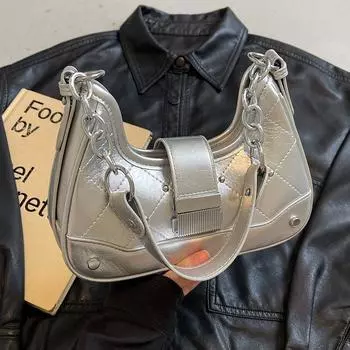 Персонализированная сумка с замком-кнопкой, новая модная сумка через плечо, женская сумка из искусственной кожи, маленькая сумка для работы (20cm<Max Length<30cm)