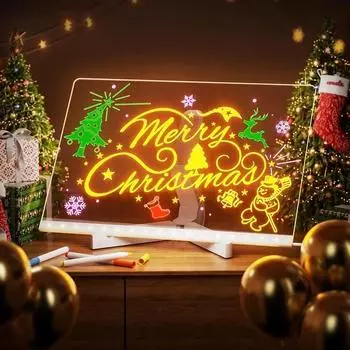 Персонализированная светодиодная лампа, акриловая доска для заметок, стираемая USB-детская доска для рисования, ночник для спальни, подарок на день рождения детям