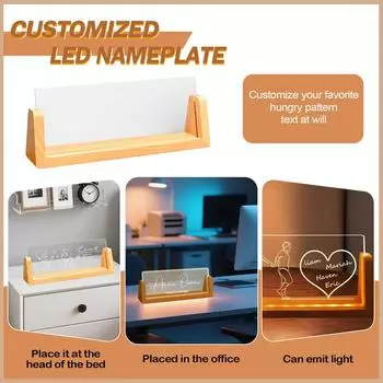 Персонализированная табличка с именем для стола, офисного стола, подарок со светодиодной подставкой, элегантный подарок для коллег, сотрудников, рабочий подарок для членов команды One Size