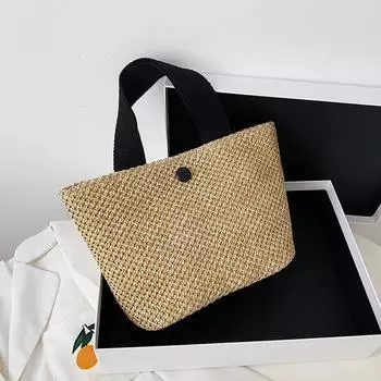 Персонализированная тканая сумка из травы, женская сумка, модная и модная ручная сумка-ведро большой вместимости на одно плечо