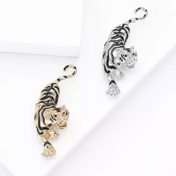 Персонализированная универсальная брошь тигра из эмали из сплава, атмосферная властная мужская брошь для корсажа, ювелирное украшение