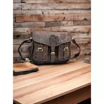 Персонализированная женская кожаная сумка-слинг ручной работы, сумка через плечо, сумка через плечо, седельная сумка, сумка, кожаная сумочка, подарок для нее 10 x 13 x 4 in коричневый