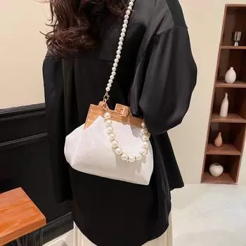 Персонализированная женская летняя новая модная жемчужная сумка летняя повседневная сумка в иностранном стиле 2024 года сумка через плечо сумка-мессенджер розовый