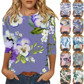 Персонализированная женская модная повседневная футболка с круглым вырезом и длинным рукавом, свободная напечатанная футболка, женские топы, высококачественные женские рубашки S