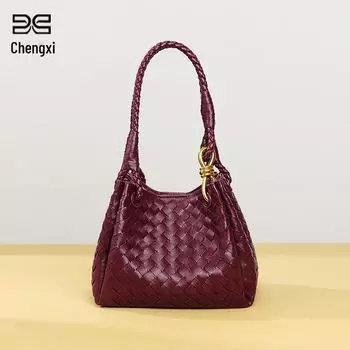 Персонализированная женская универсальная плетеная сумка-ведро с возможностью ношения в руке и через плечо - двухкомпонентный дизайн для матери и ребенка