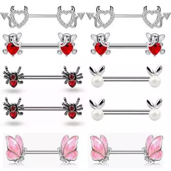 Персонализированное европейское и американское молочное кольцо для ногтей 1,6 * 14 мм из нержавеющей стали, молочное кольцо-бабочка-паук