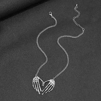 Персонализированное и креативное готическое панк-скелет, мужское ожерелье с подвеской в стиле хип-хоп, цепочка с воротником, небольшой дизайн, ювелирные изделия 45CM