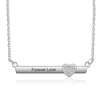 Персонализированное именная планка ожерелье модные ювелирные изделия кулон в форме сердца индивидуальное имя простая пластина ожерелье подарок на годовщину для женщин