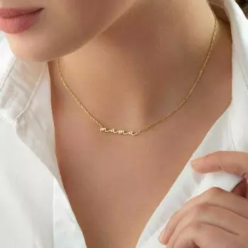 Персонализированное именное ожерелье из золота и нержавеющей стали, ожерелья-чокеры для женщин, именная табличка, подарок на годовщину 35cm золотой