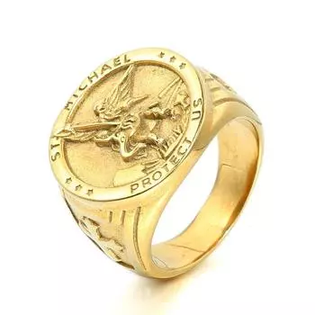 Персонализированное кольцо с крестом в стиле ретро, мужское кольцо из титановой стали, властное кольцо 7