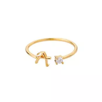 Персонализированное кольцо с начальной буквой Позолоченное кольцо с алфавитом Унисекс Минималистичные украшения Легкое Штабелируемое Регулируемый размер A-Z A