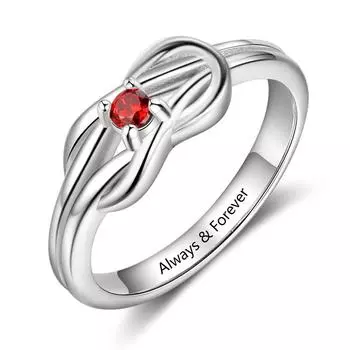 Персонализированное кольцо в форме квадратного узла, модное кольцо, ювелирное изделие, с гравировкой любых букв, камень на заказ, модный подарок для женщинri103871 9