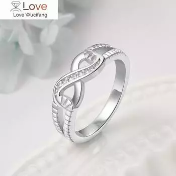 Персонализированное кольцо вечности из стерлингового серебра 925 пробы, женские кольца с гравировкой бесконечности, обручальные кольца для нее (Ri103717 ) 9