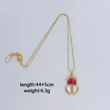 Персонализированное легкое роскошное ожерелье с подвеской в виде жука-насекомого, бриллиантовая цепочка на ключицу, простое ожерелье в стиле ниши красный