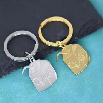 Персонализированное модное ожерелье из нержавеющей стали в виде коробки сока для мужчин и женщин, модный универсальный хип-хоп брелок, ювелирные аксессуары, подарок A5