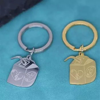 Персонализированное модное ожерелье из нержавеющей стали в виде коробки сока для мужчин и женщин, универсальный хип-хоп брелок, ювелирные аксессуары, подарок