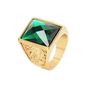 Персонализированное мужское кольцо из титановой стали с инкрустацией цирконом Дракона Феникса 12