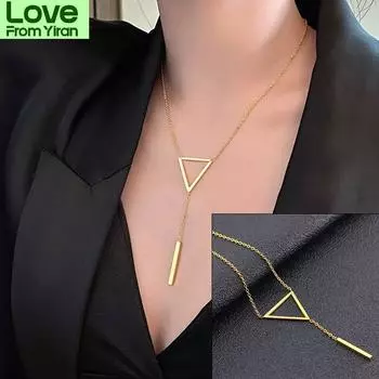 Персонализированное мужское ожерелье из нержавеющей стали для женщин, мужская подвеска в форме треугольника, органайзер, модные ожерелья, звезда серебряный