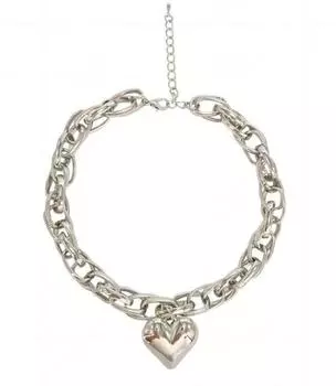 Персонализированное нишевое хип-хоп уличное ожерелье с подвеской в виде толстой двойной цепи в виде ключицы в подарок на вечеринку серебряный