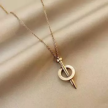 Персонализированное ожерелье для ногтей, женская высококачественная легкая роскошная цепочка для ключицы, простая темпераментная персонализированная шея, ювелирные изделия из титановой стали