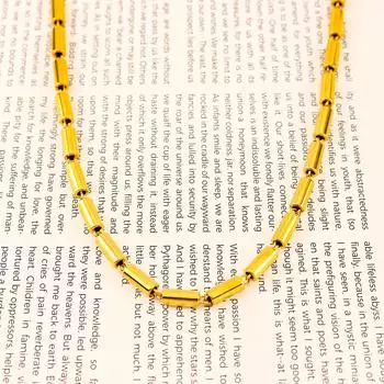 Персонализированное ожерелье из бамбуковой колонны, универсальная цепочка для свитера в стиле «Мальчики», позолоченные ювелирные изделия из титановой стали