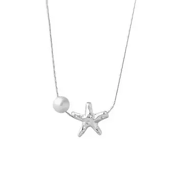 Персонализированное ожерелье из жемчуга с морской звездой на осень и зиму, простая и свежая цепочка для свитера