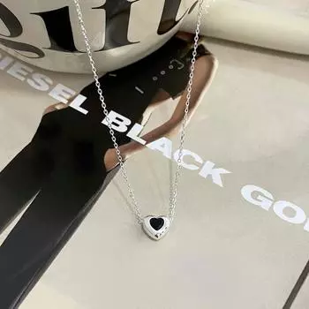 Персонализированное ожерелье Love с цветным камнем для женщин в стиле Inn, милый, крутой, универсальный, модный, цепочка для воротника