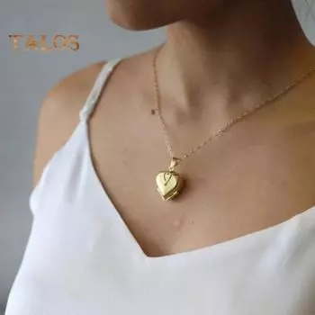 Персонализированное ожерелье-медальон в форме сердца, вмещающее 4 фотографии, ожерелье с подвеской в виде четырехлистного клевера для женщин, матерей, жен, дочерей, лучших подруг золотистый