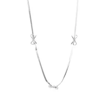 Персонализированное ожерелье с бантом из змеиной кости для женщин, новая легкая роскошная и нишевая дизайнерская цепочка для воротника