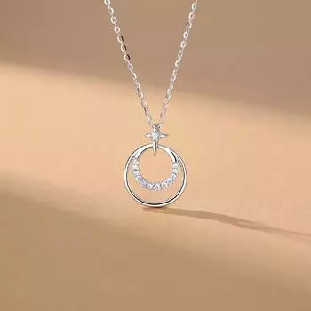 Персонализированное ожерелье с четырьмя кольцами из циркония и звездой «Четыре мангла» для женщин, модная цепочка с воротником-стойкой