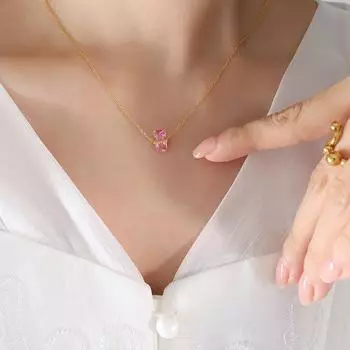 Персонализированное ожерелье с подвеской из 12-цветного ромбовидного кристалла, ювелирные изделия нишевого дизайна