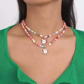 Персонализированное ожерелье в виде капли масла в богемном этническом стиле, кожаное ожерелье Санта-Клауса, красочный праздничный подарок