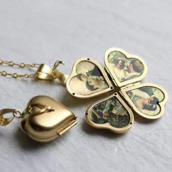 Персонализированное ожерелье Yousheng с медальоном в форме сердца, вмещающее 4 фотографии, ожерелье с подвеской в виде четырехлистного клевера для женщин, матерей, жен, дочерей, лучших подруг золотистый