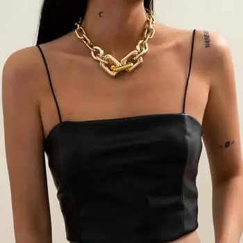 Персонализированное панк-ключичное ожерелье для женщин в стиле ретро хип-хоп с геометрической цепочкой и кисточками