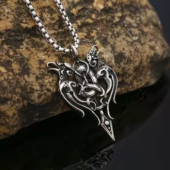 Персонализированное парное ожерелье из нержавеющей стали в стиле ретро, европейская и американская мода, мужская цепочка из титановой стали, кулон в виде длинного меча Близнецов