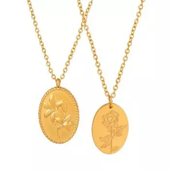 Персонализированное ретро изысканное ожерелье с овальным кулоном в виде розы, универсальное украшение на ключицу вдовствующей императрицы