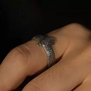 Персонализированное ретро-властное открытое кольцо One Size серебряный