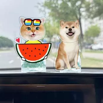 Персонализированное украшение для питомца, кошки, собаки, очаровательный внешний вид, работающий от батареи, автоматическая трясущаяся голова, статуэтка для питомца, украшение для автомобиля G