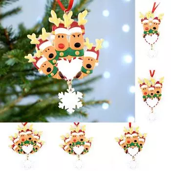 Персонализированное украшение для рождественской елки семьи оленей Chriatmas Elk DIY орнамент на зиму 2021 года