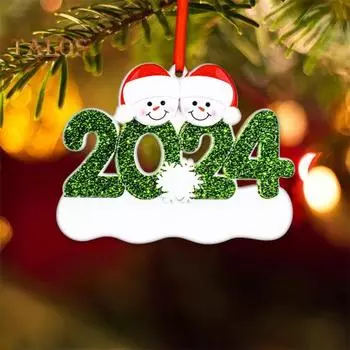 Персонализированное украшение на рождественскую елку в виде снеговика 2024 года, семейное украшение из 2/3/4/5/6 человек, праздничный сувенир из смолы для домашнего декора B
