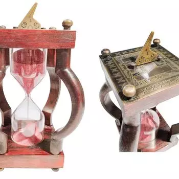 Персонализированные 10-минутные деревянные песочные часы с солнечными часами(Квадратное основание, розовое)- Деревянные украшения для дома, рождественский декор