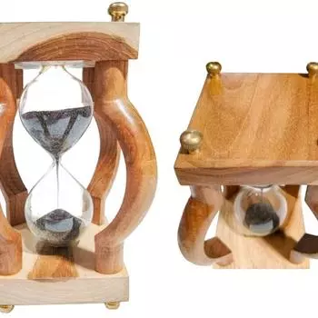 Персонализированные 10-минутные деревянные песочные часы-таймер декоративные(Квадратное основание, серое)- Деревянные украшения для дома и офиса, рождественский декор