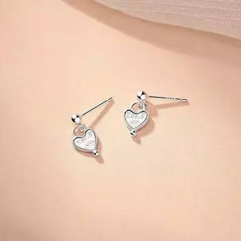 Персонализированные английские серьги Love для женщин, милые, стильные, модные, персиковые серьги в форме сердца