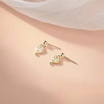 Персонализированные английские серьги Love для женщин, милые, стильные, модные, персиковые серьги в форме сердца