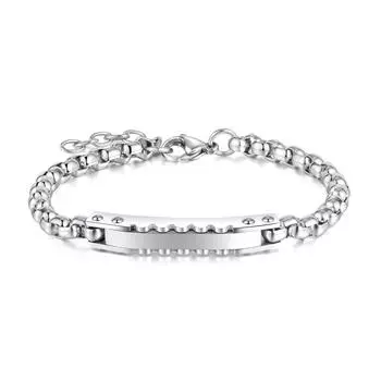 Персонализированные аксессуары из титановой стали с жемчужной цепочкой, модные глянцевые браслеты из нержавеющей стали для мужчин и женщин